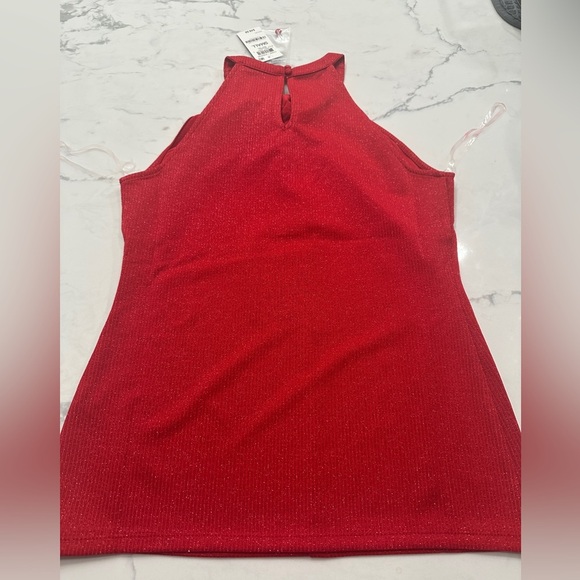 INC International Concepts Real Red Keyhole Halter Top NWT Size Small - Picture 3 of 3